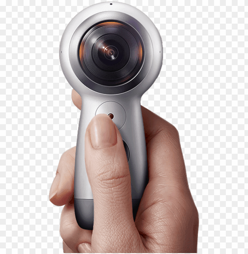 electronics, 360 cameras, samsung gear 360 in hand, 