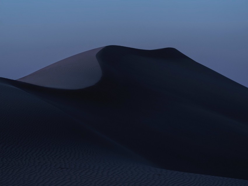 sand, desert, dunes, relief, sunset, twilight