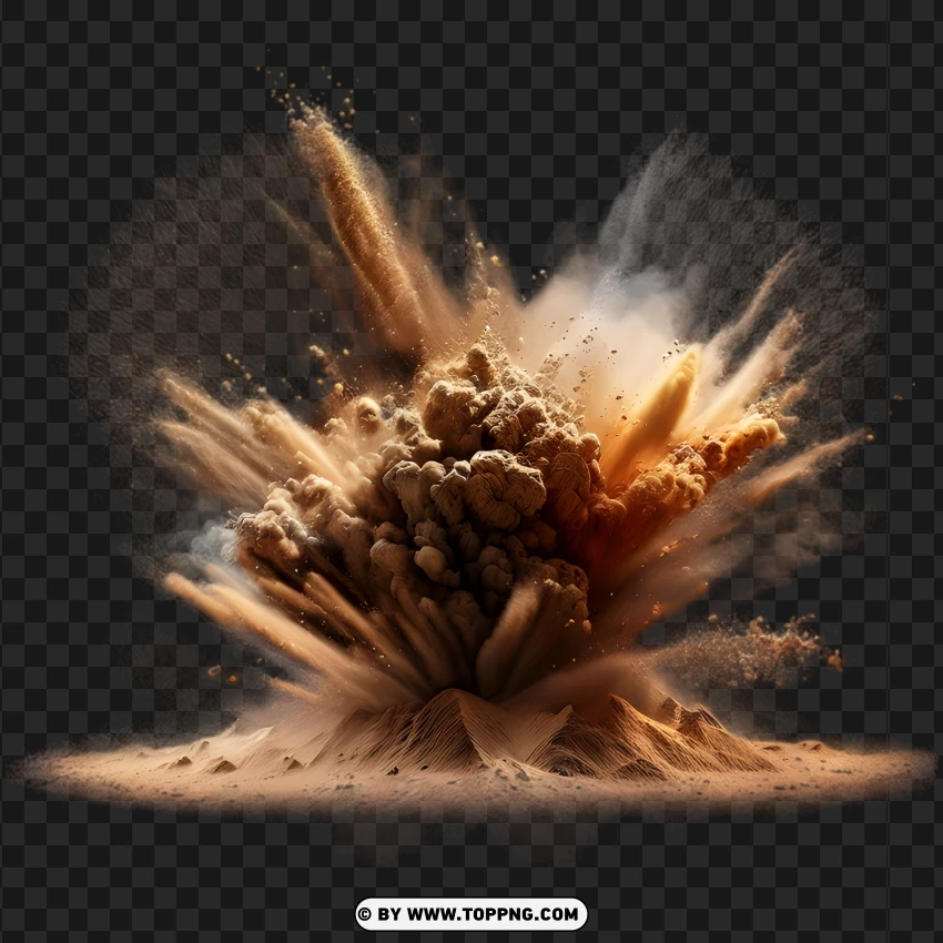 Sand Explosion With Dirt And Dust PNG Transparent Background