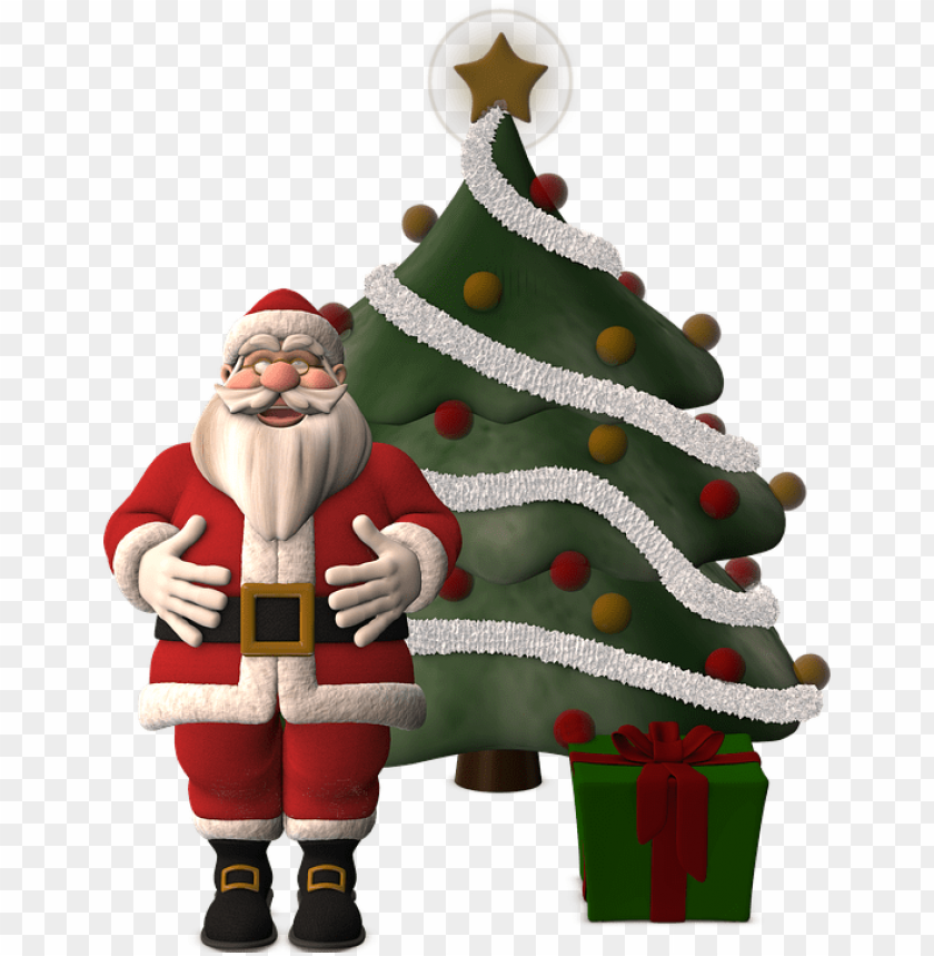 santa claus christmas tree PNG image with transparent background | TOPpng