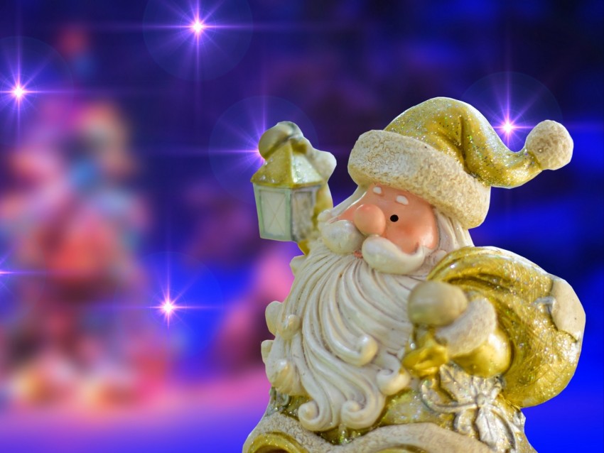 santa claus, figurine, toy, new year, christmas, shine
