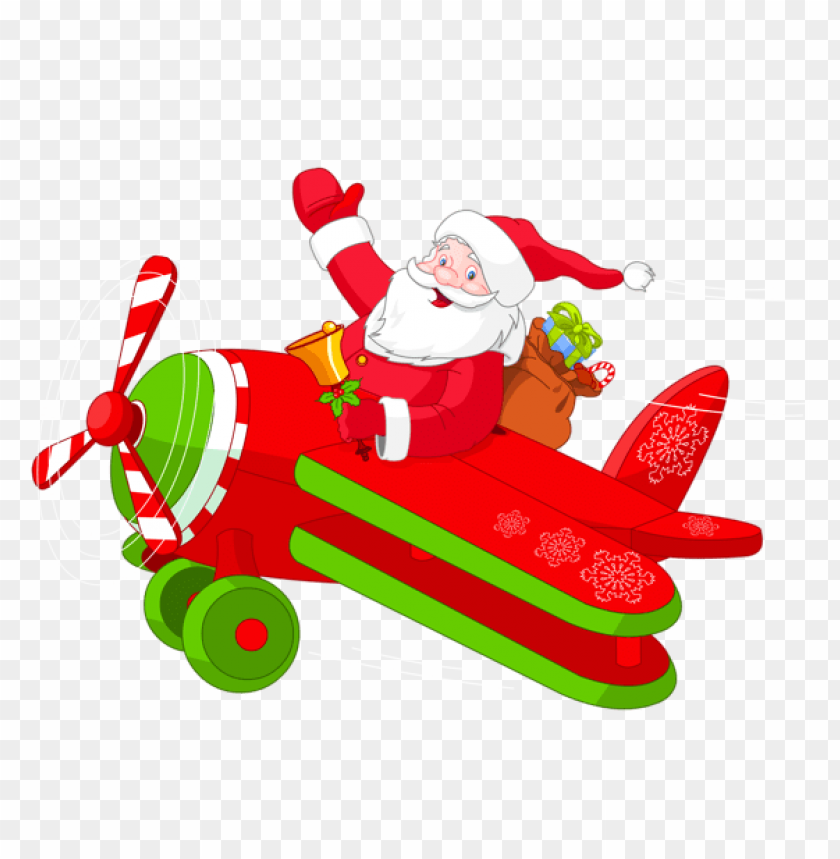 santa with airplane PNG Images 40639