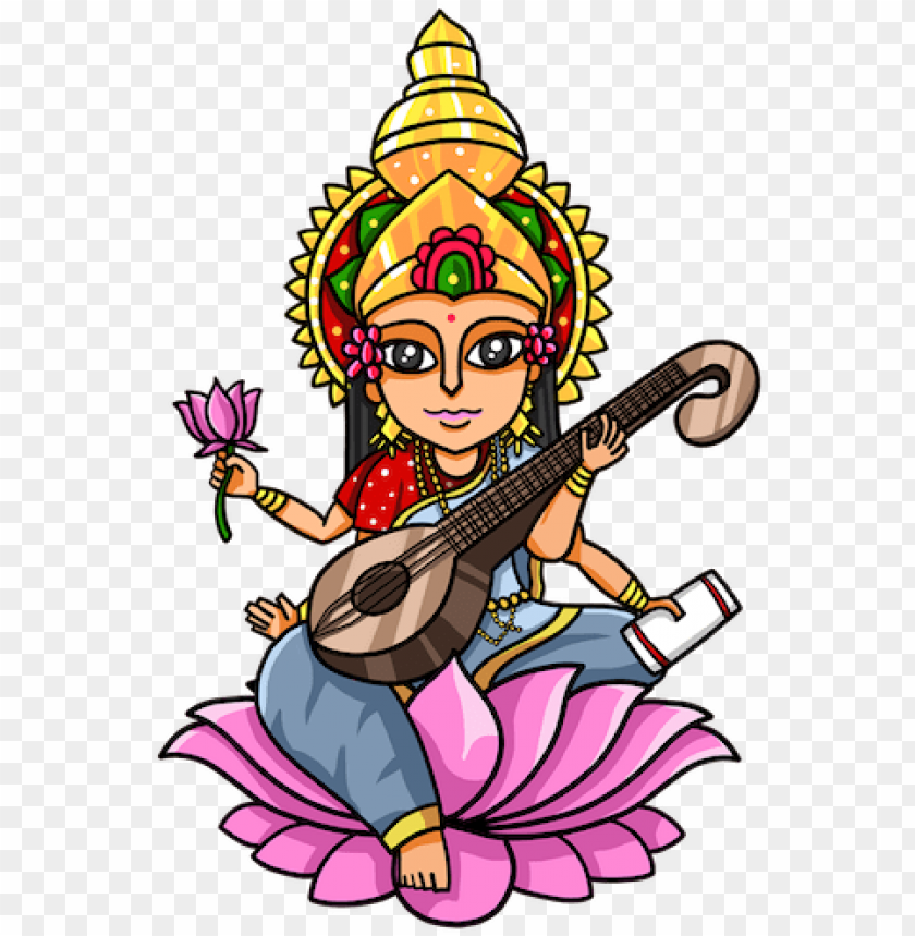 saraswati drawing cartoon banner free download - cartoo PNG image with  transparent background | TOPpng