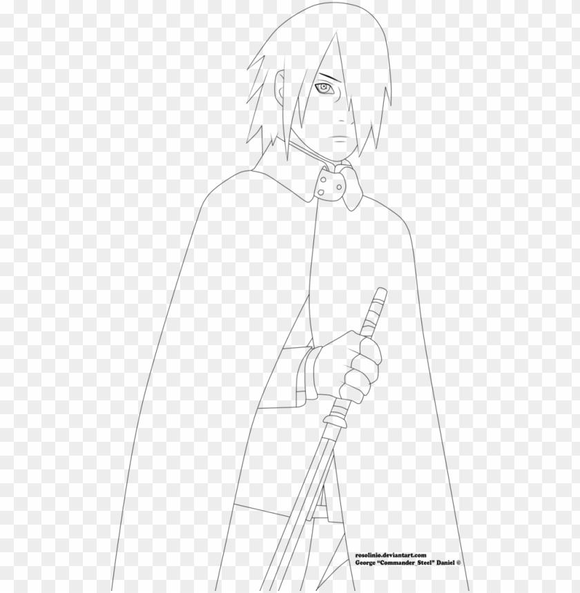 sasuke uchiha boruto the movie lineart by sasuke uchiha drawing full body PNG transparent with Clear Background ID 179129