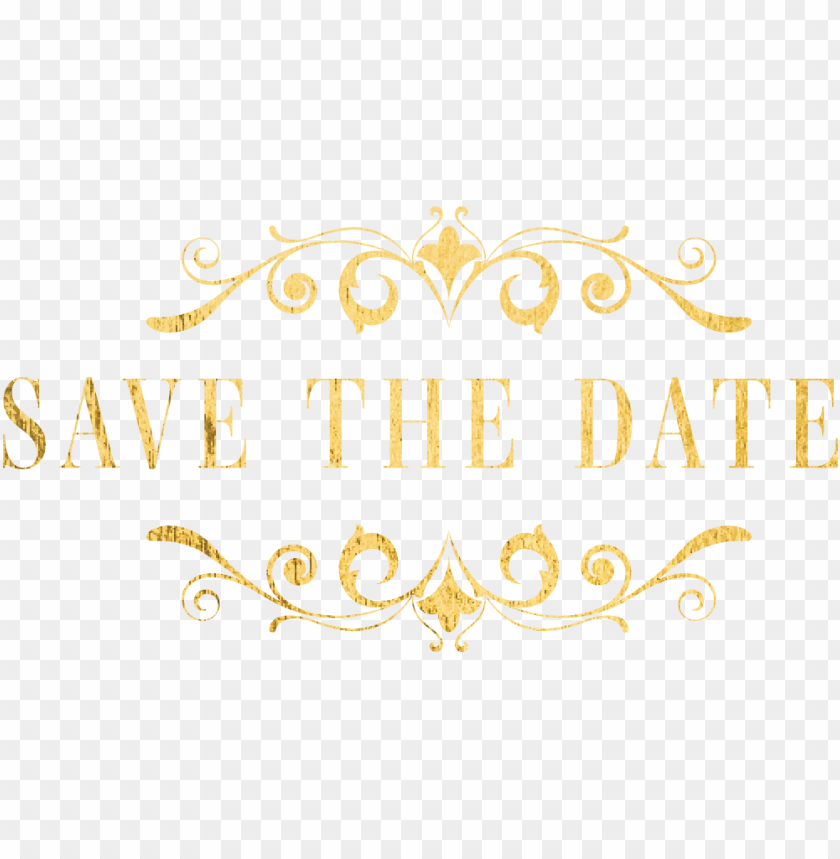 Save The Date Gold PNG Image With Transparent Background