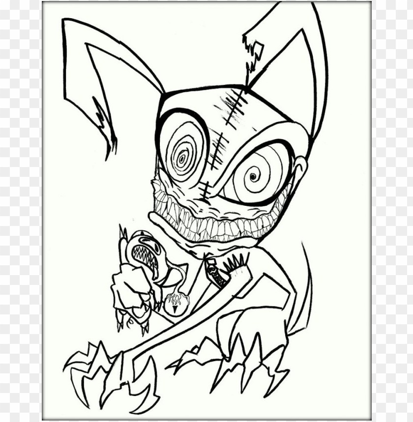 Creepy Sonic Coloring Pages