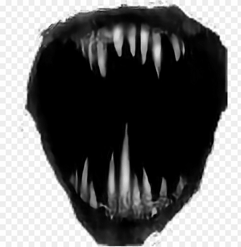 Scary Teeth Png Svg Black And White Download Transparent