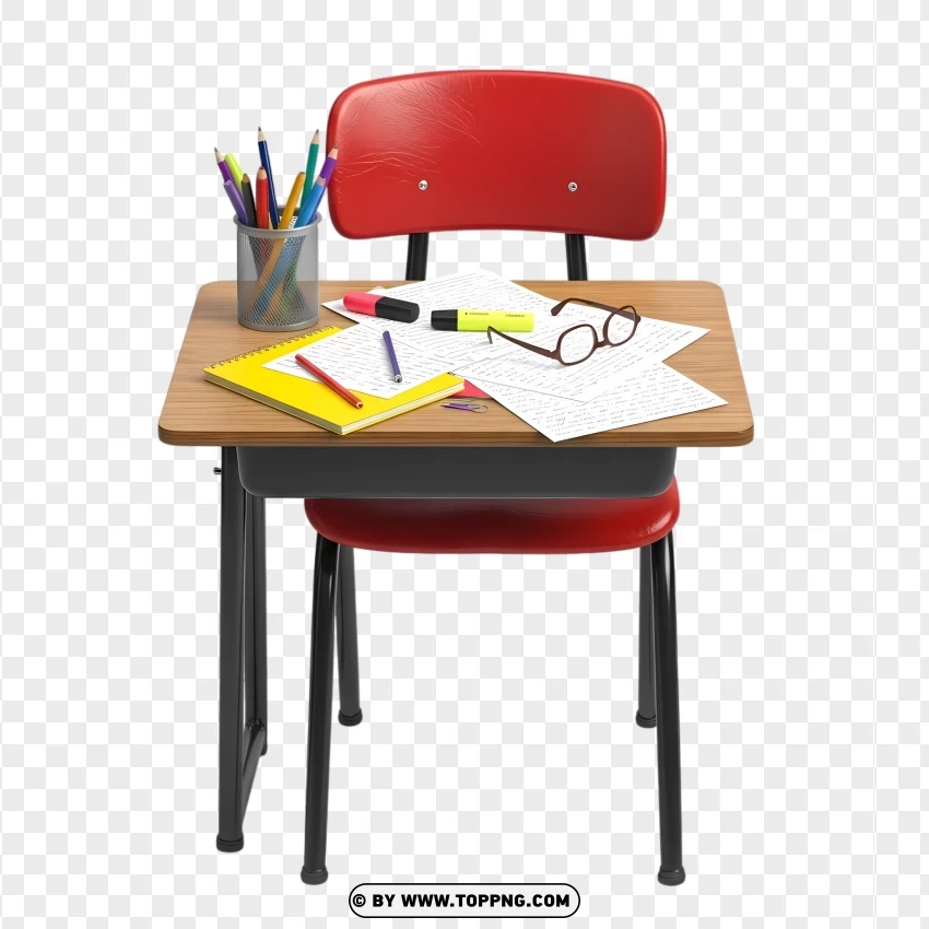 School Desk Chair PNG Transparent Background