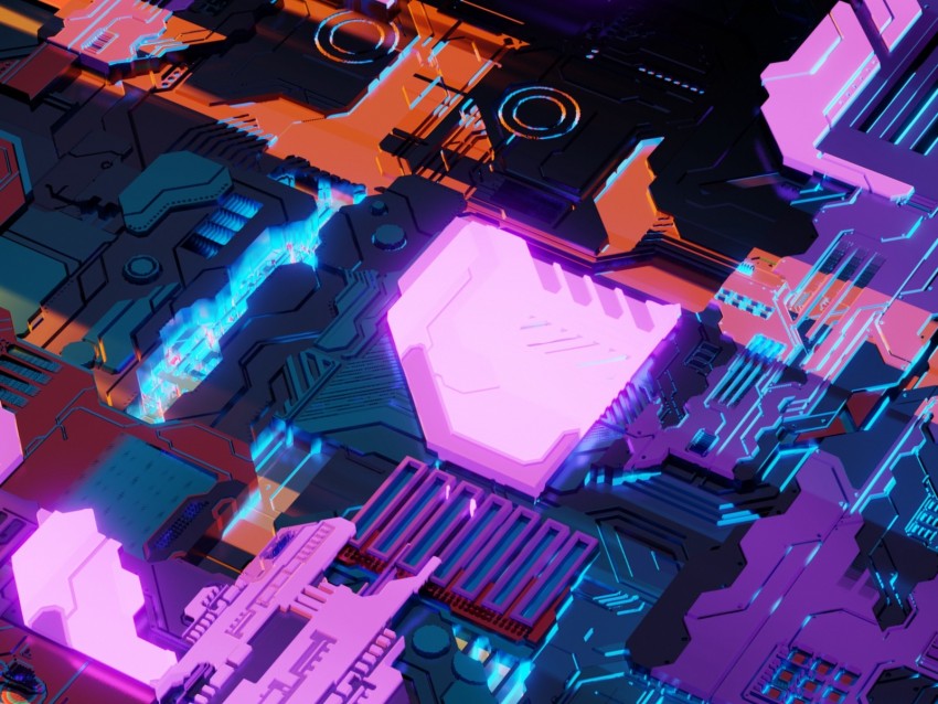 sci-fi, chip, structure, details, backlight