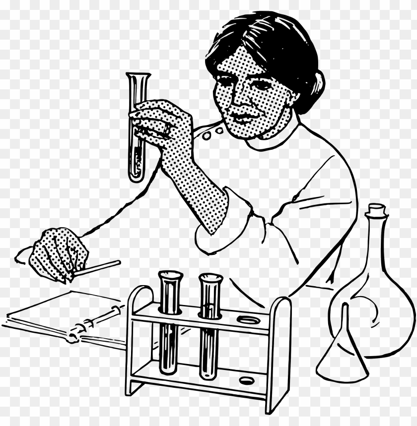 Scientist Working With Test Tubes PNG Image With Transparent Background