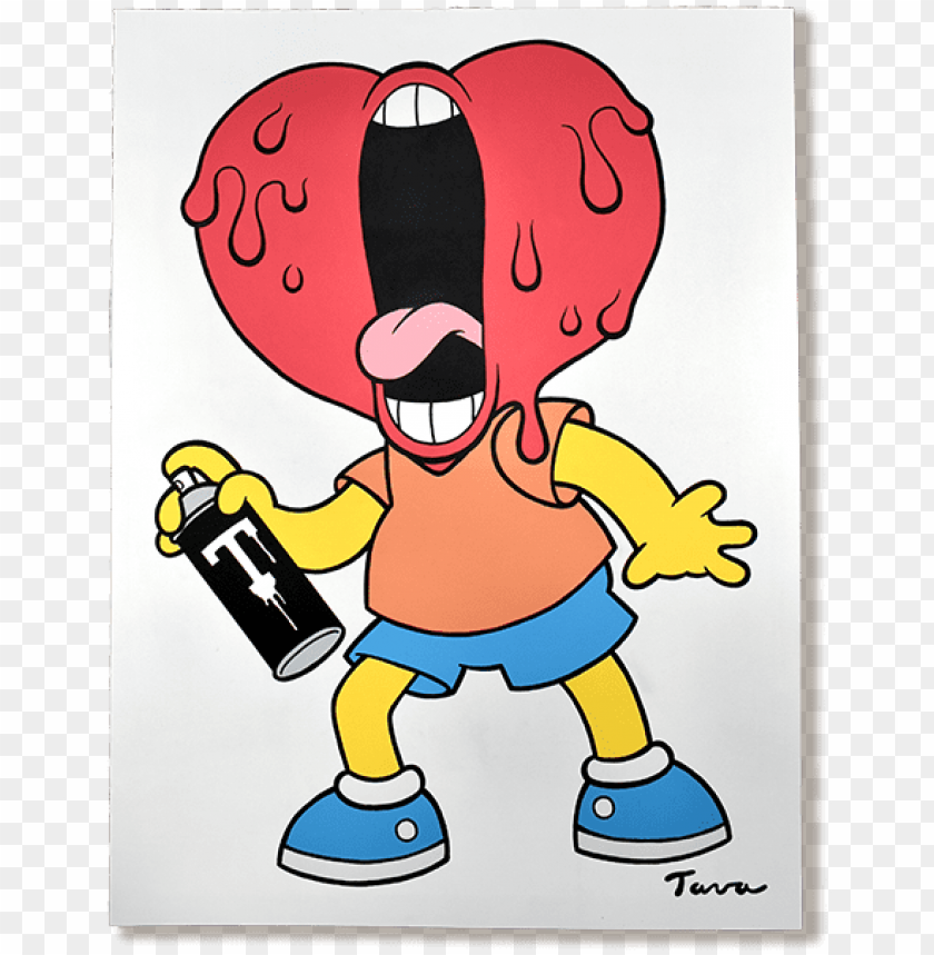 'screaming heart bart' by antoine tava moosey art - screaming heart PNG image with transparent background@toppng.com