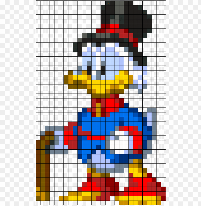 Scrooge Mcduck Perler Bead Pattern - Scrooge Mcduck Pixel Art PNG Transparent With Clear Background ID 219114
