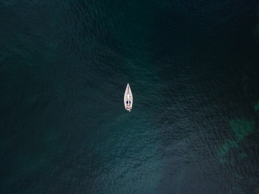 sea, boat, aerial view, water, surface