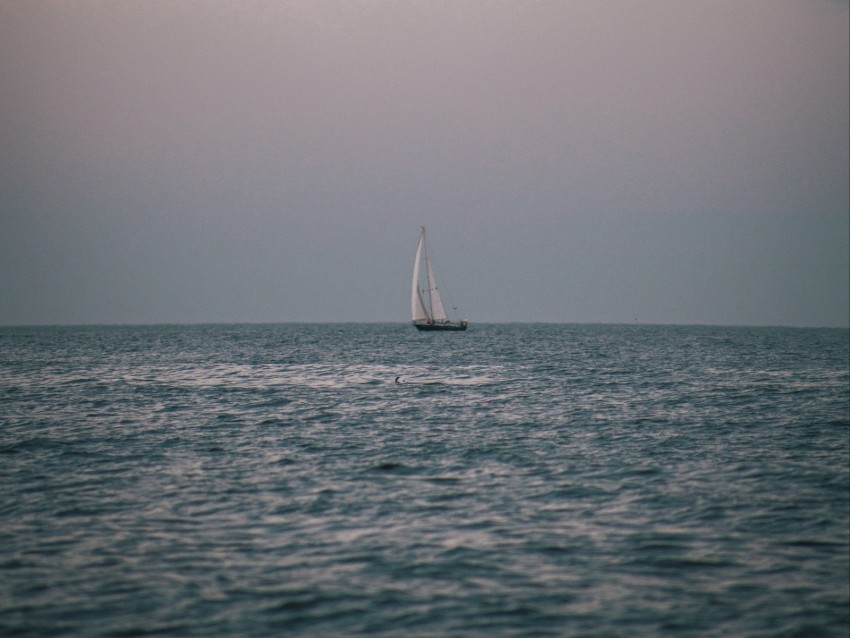 sea, boat, horizon, water, ship