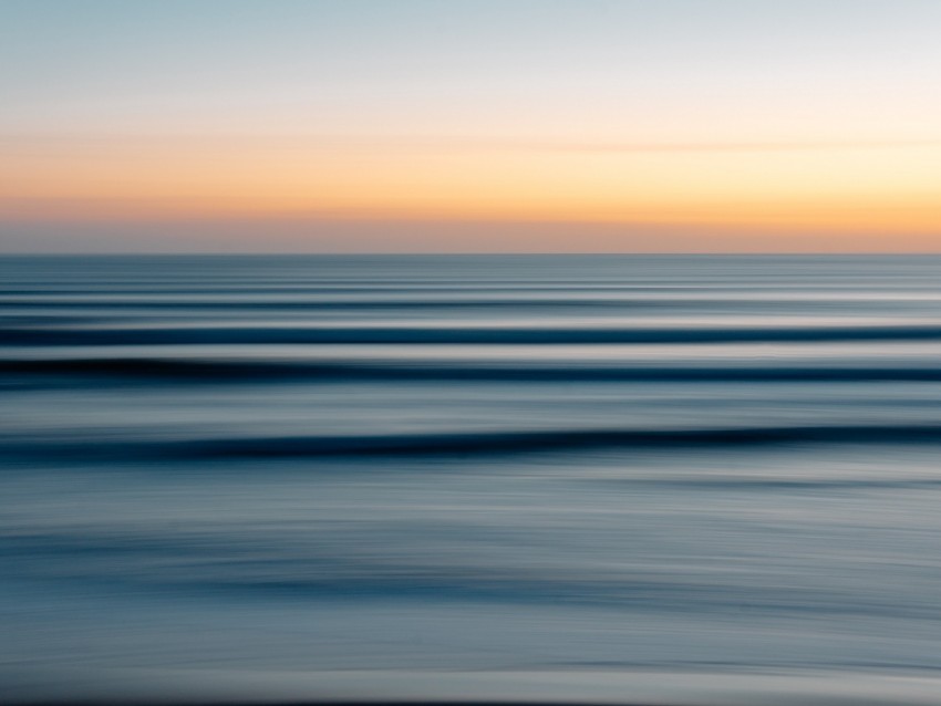 sea, horizon, sky, blur