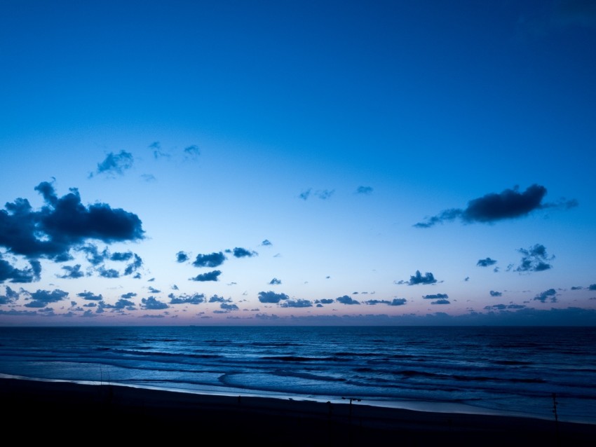 sea, horizon, sunset, clouds, twilight, shore
