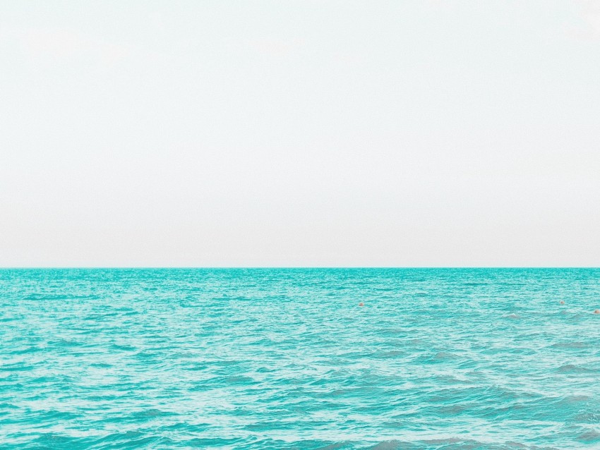 sea, horizon, waves, minimalism, water, ripples