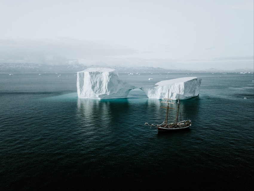 sea, iceberg, ship, ice, water