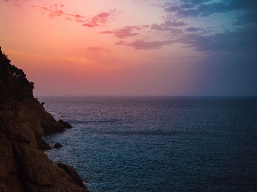 sea, rock, twilight, water, shore, horizon background@toppng.com