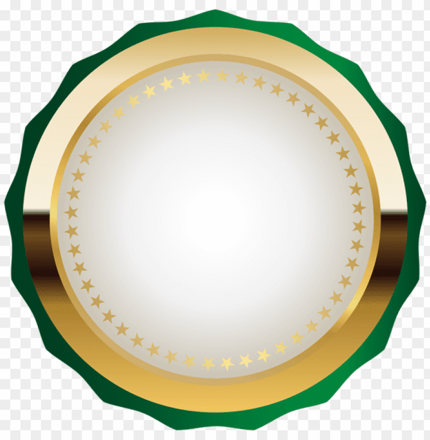 seal badge green gold clipart png photo - 50715