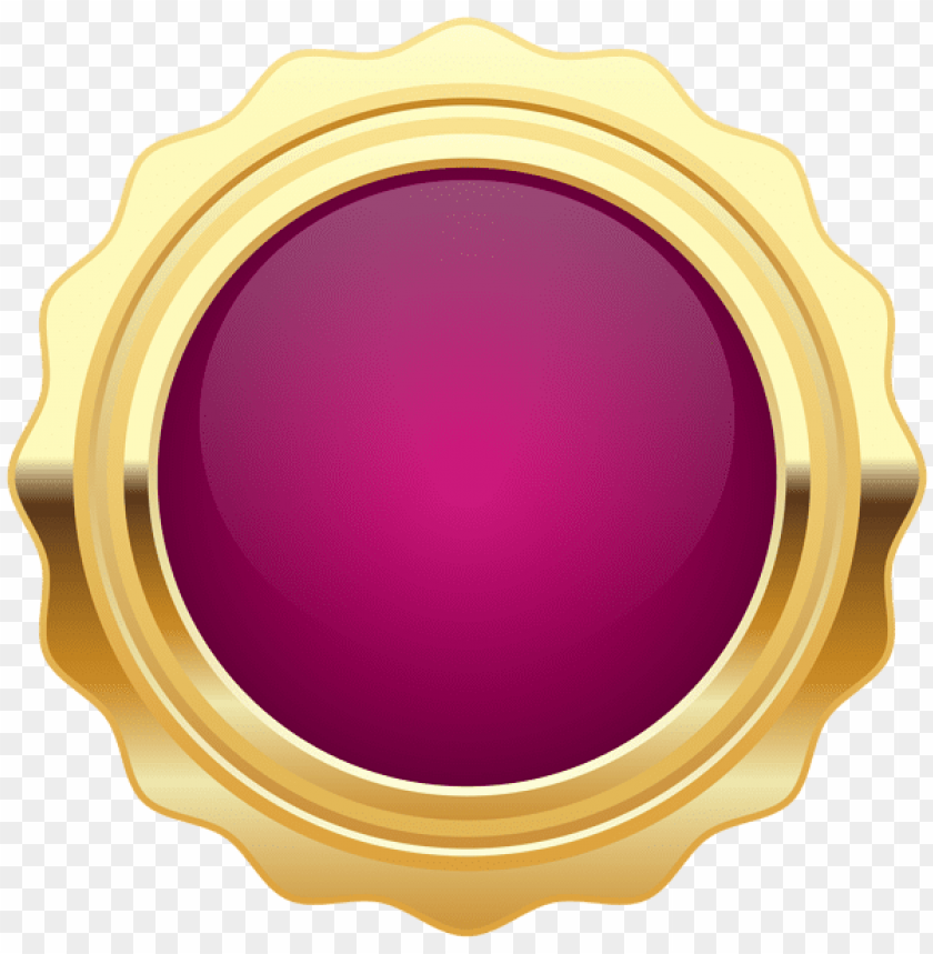 seal badge purple gold clipart png photo - 50089