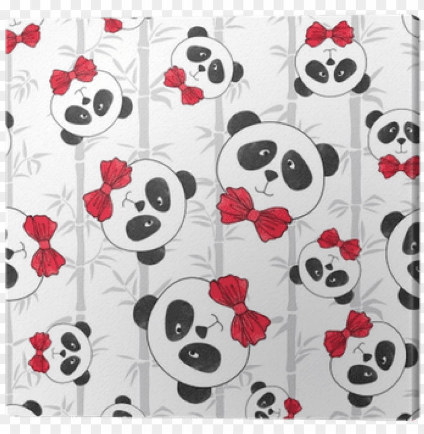free PNG seamless pattern with panda and bamboo - panda cuteness cartoon pink PNG image with transparent background PNG images transparent