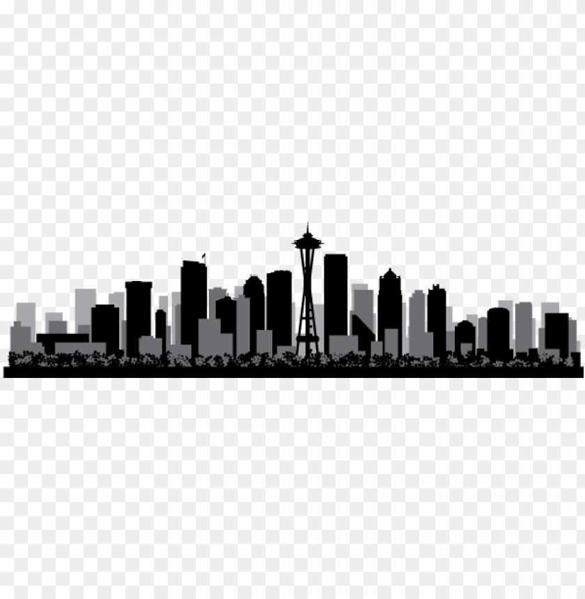 seattle skyline silhouette png - seattle tile coaster PNG ...