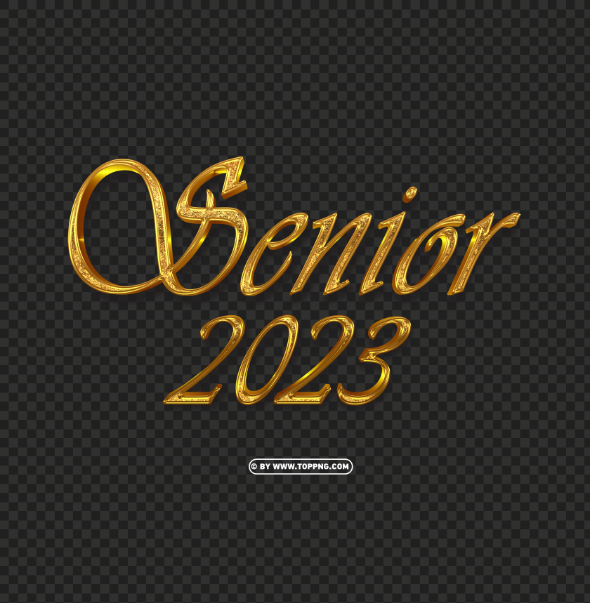 Senior 2023 Png With 3d Gold Style - Image ID 487974