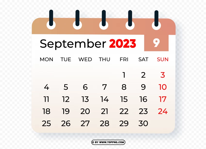 September 2023 Graphic Calendar PNG Image