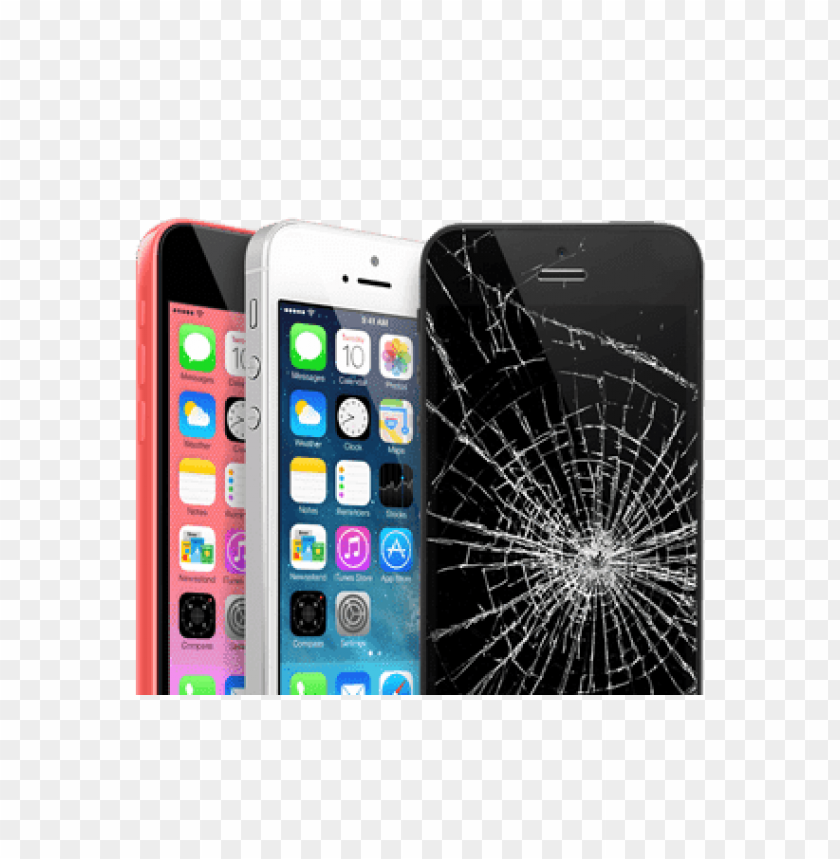 Clear series of iphones broken screen PNG Image Background ID 70508