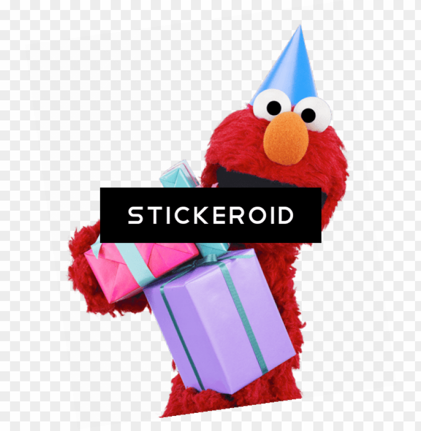 Download Sesame Street Elmo With Gifts Happy Birthday Elmo Png Image With Transparent Background Toppng