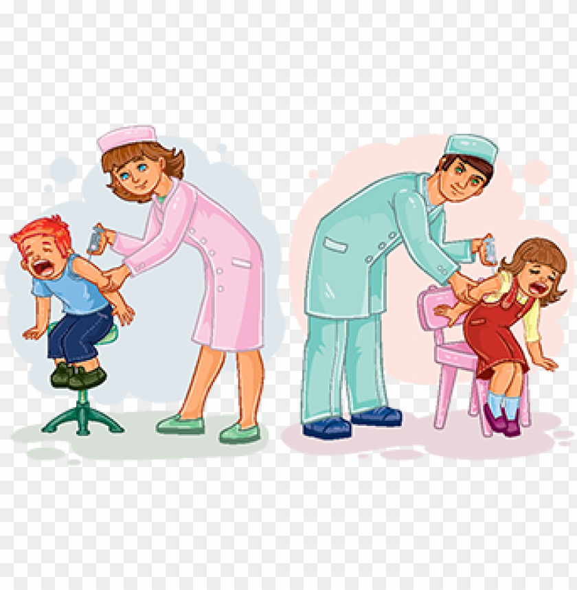 set illustrations of little children vaccinations, - dibujos de vacunas  animadas PNG image with transparent background | TOPpng