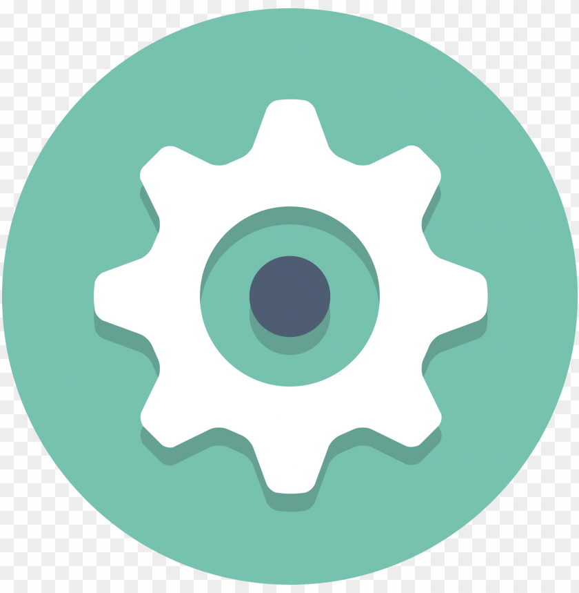 Settings Gear Round Flat Icon PNG Image With Transparent Background@toppng.com