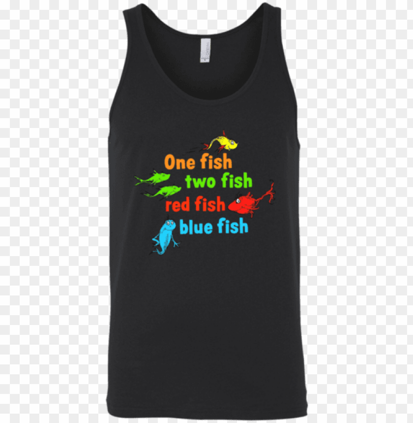 Seuss One Fish Two Fish Red Blue Tank Top - Dr Seuss Fish PNG Image With Transparent Background