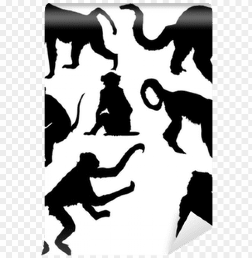 nine, flying bird silhouette, texture, girl silhouette, illustration, climbing wall, ape