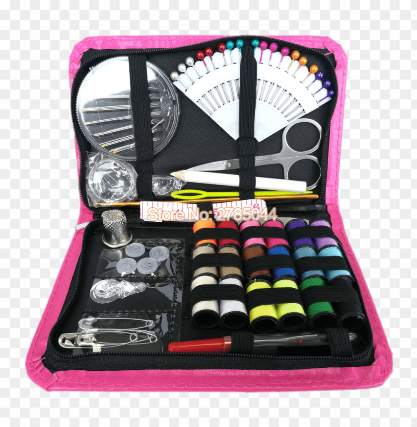 Sewing Kit In Pink Holder PNG Transparent With Clear Background ID 117405