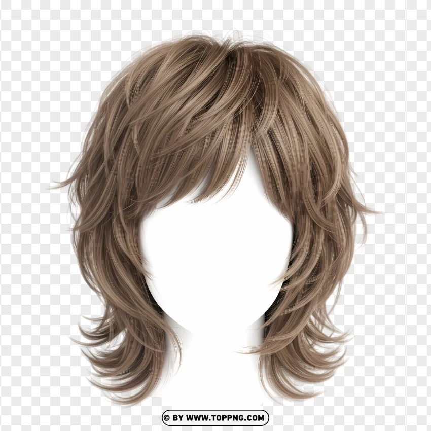 Medium-length shaggy layered haircut – brown, textured