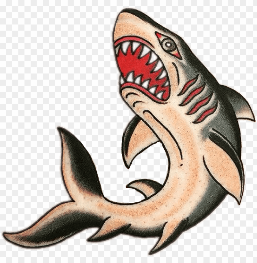 Shark Tattoo Traditional Shark Tattoo Old School Png Image With Transparent Background Toppng - roblox high school 2 promo codes tattoos