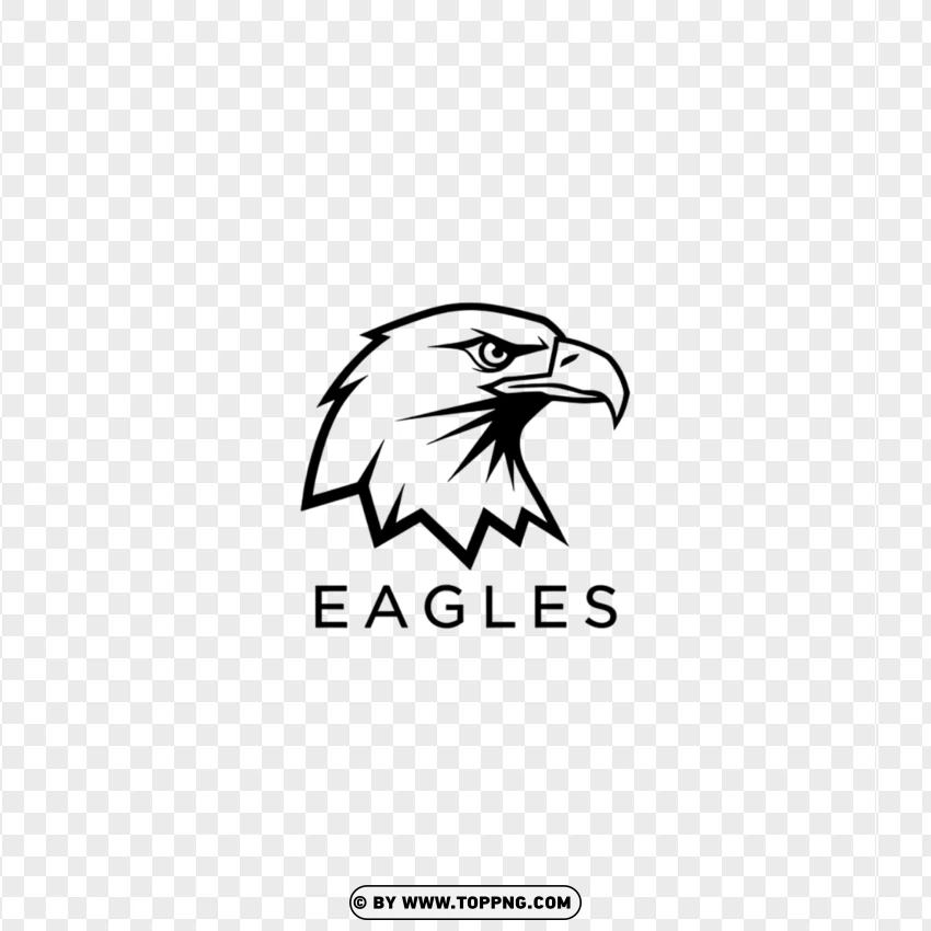 A sharp, minimal graphic of an eagle's head and neck, with the name 'Eagles' next to it.