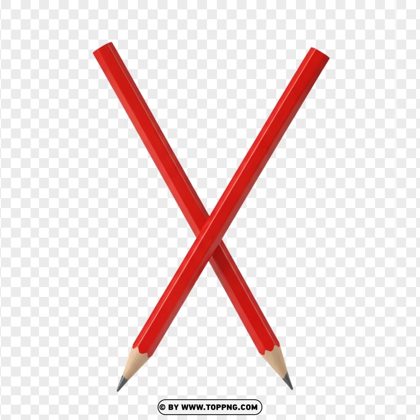 Sharp Red Wooden Pencils Pair PNG Transparent Background