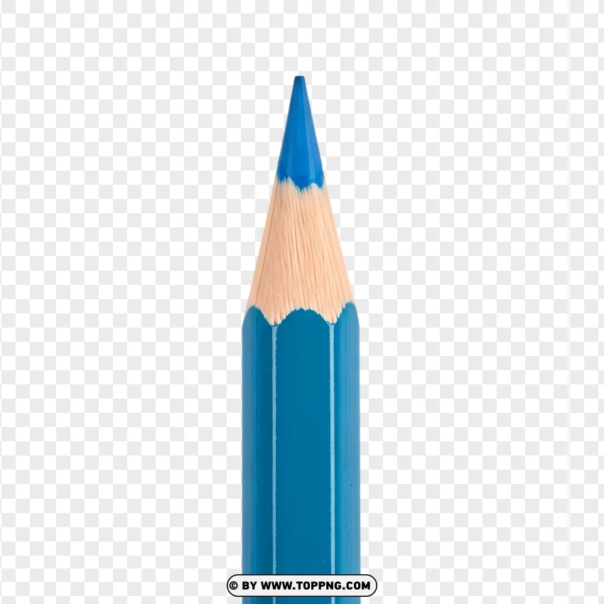 Sharpened Blue Coloring Pencil Tip Close-up PNG Transparent Background
