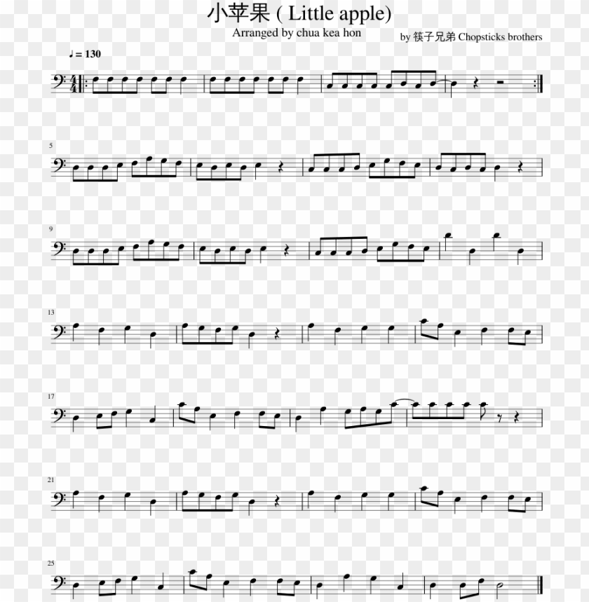 小苹果 Sheet Music Composed By By 筷子兄弟 Chopsticks Brothers We Are Number One Tuba Png Image With Transparent Background Toppng