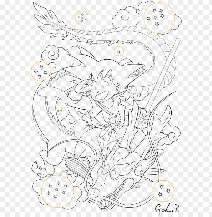 Shenron And Goku Drawi PNG Image With Transparent Background