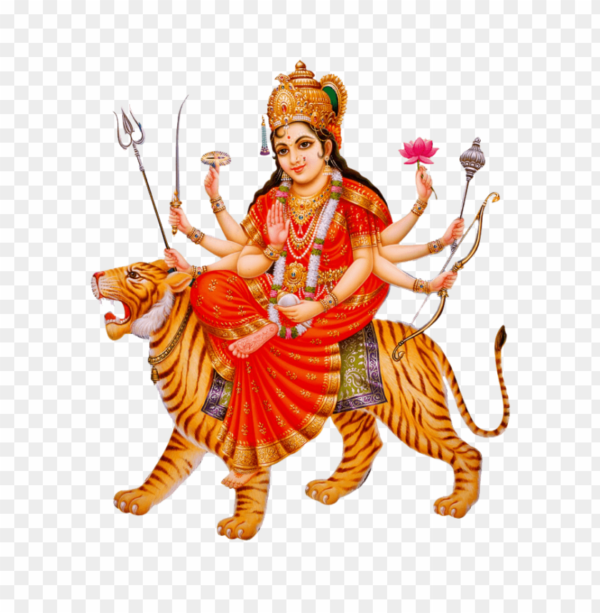 Poster Indiano Crafts Of India: Dea Durga Sheran Wali Mata Con Glitter – 30x40 Cm Senza Cornice