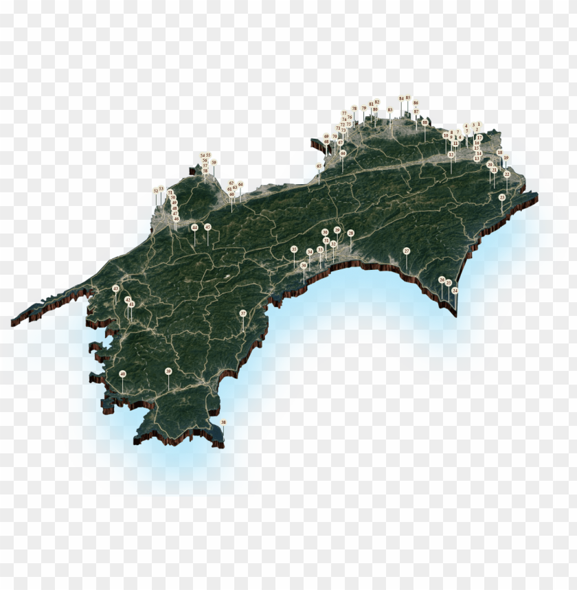 shikoku map of the 88 temples leaf vegetable PNG transparent with Clear Background ID 363103