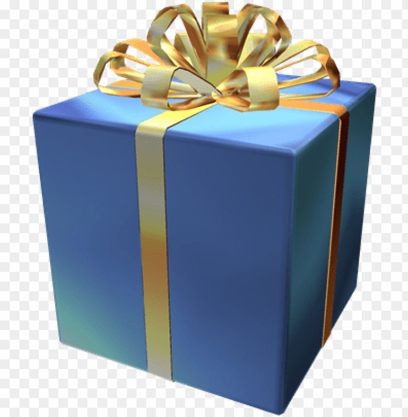 shiny blue gift of niceness - blue 3d gift box PNG image with transparent  background | TOPpng