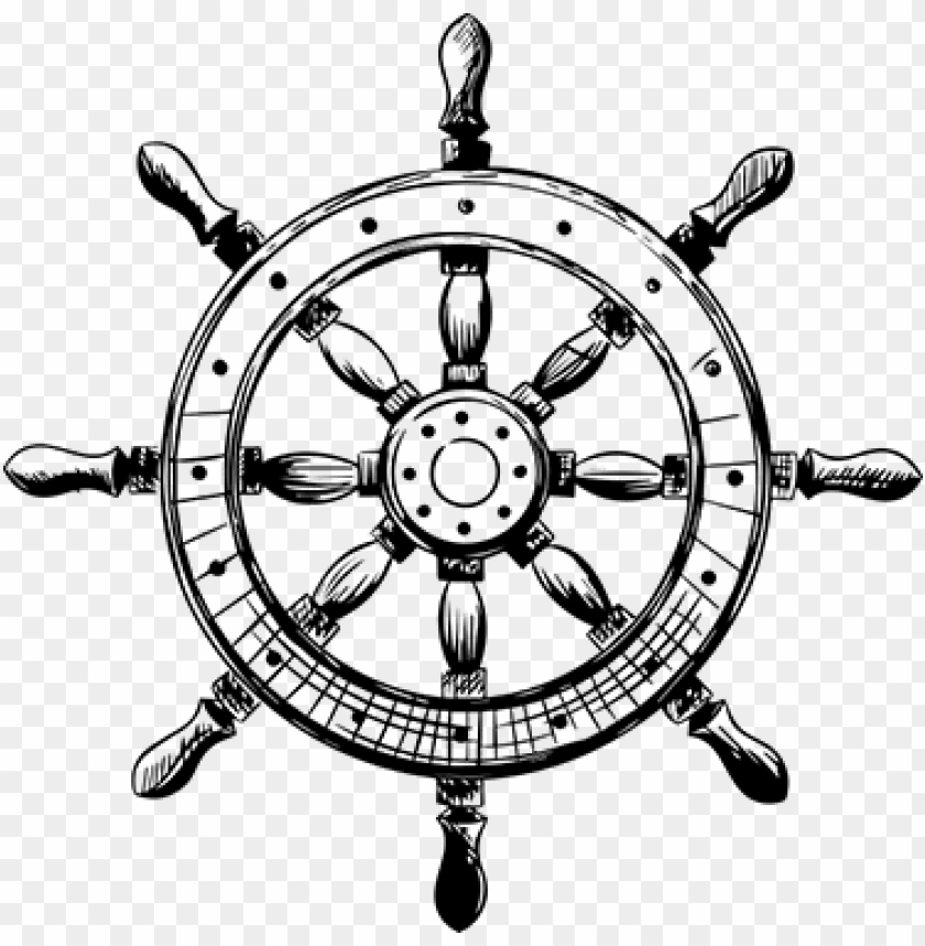 Ship Helm Illustration Sticker - Ship Steering Wheel Drawi PNG Transparent With Clear Background ID 174497