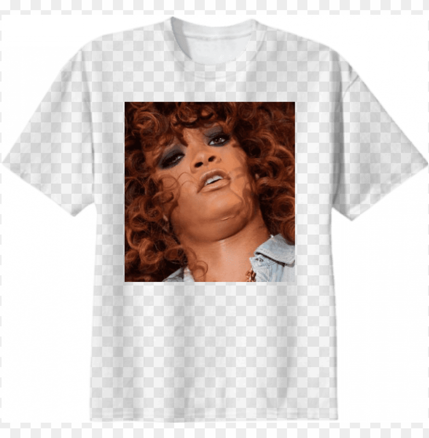 shop rihanna derp cotton t shirt by tjeezus love basketball shirt PNG transparent with Clear Background ID 173923