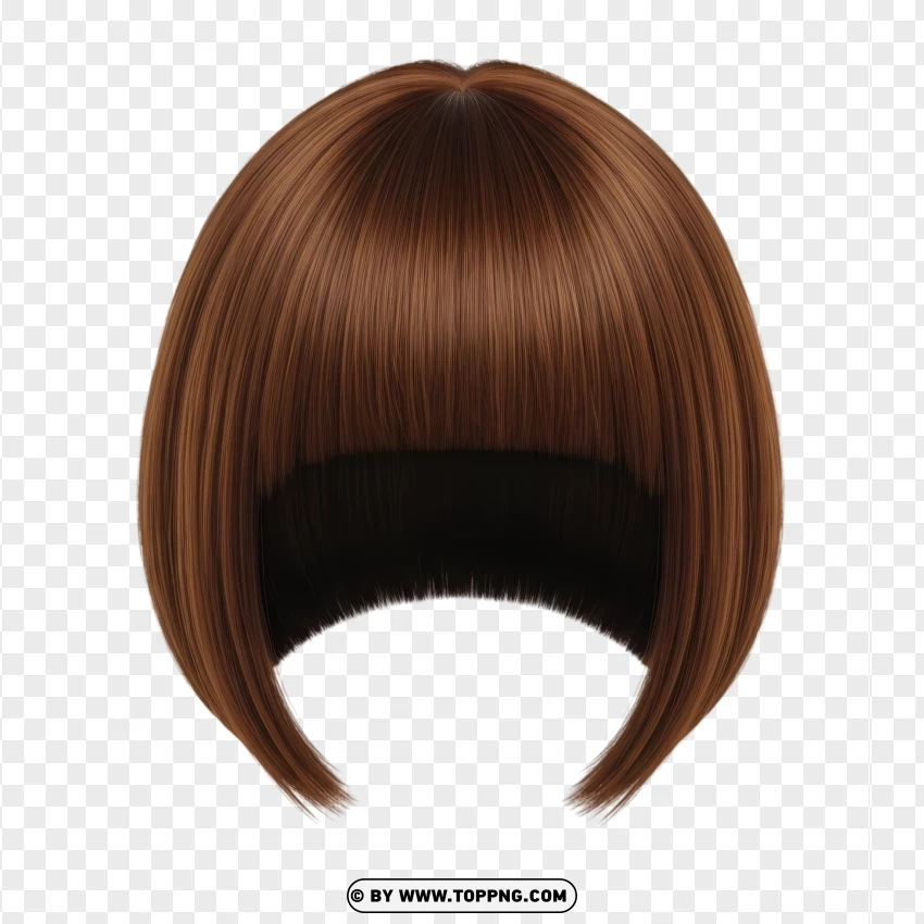 Short French bob – brown, chin length