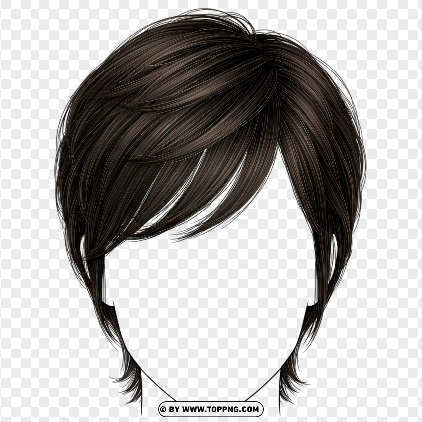 Short black pixie – front view, textured